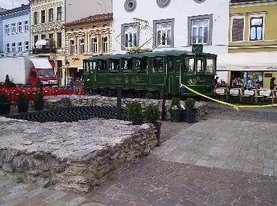Tramway on the square in Kosice